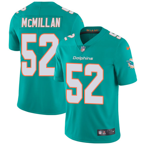 Nike Miami Dolphins #52 Raekwon McMillan Aqua Green Team Color Men Stitched NFL Vapor Untouchable Limited Jersey